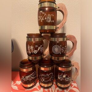 Vintage Siesta ware western mugs 1950’s set of 6